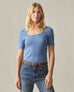 Women's Luxe Rib Square Neck Tee - Quiet Harbor